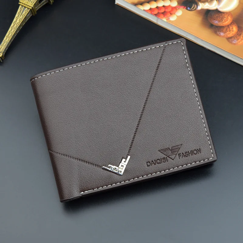 

2020 Men's Wallet Short Fashion Ultra-thin Wallet Multi Card Holder Thirfold Business Soft Wallet for Man