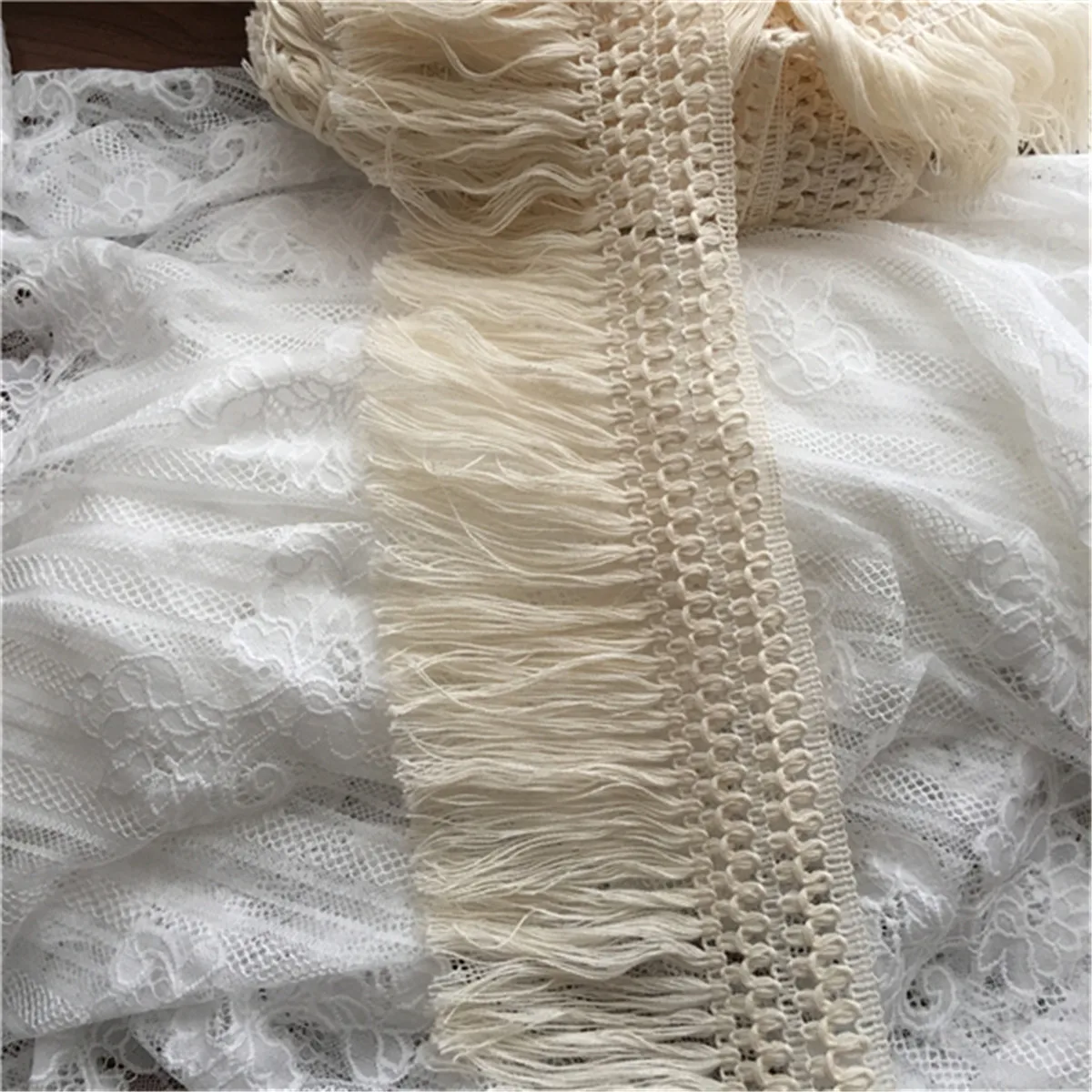 1 Yd хлопковая кружевная лента с кисточками для ткань бахромой одежды DIY Швейное