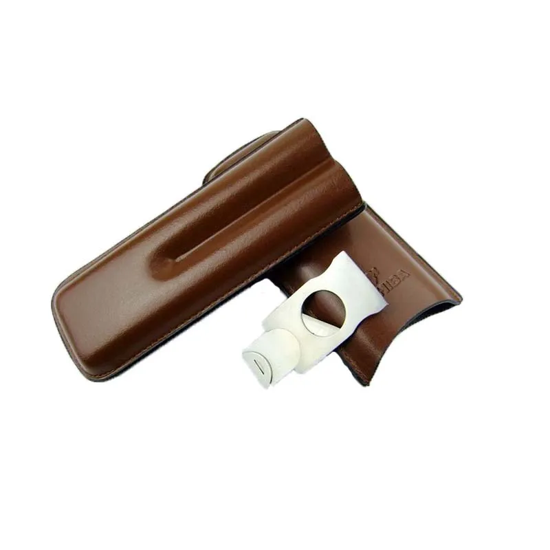 Уютный момент кожаный сигарный чехол 2 трубный зажим дорожный увлажнитель для