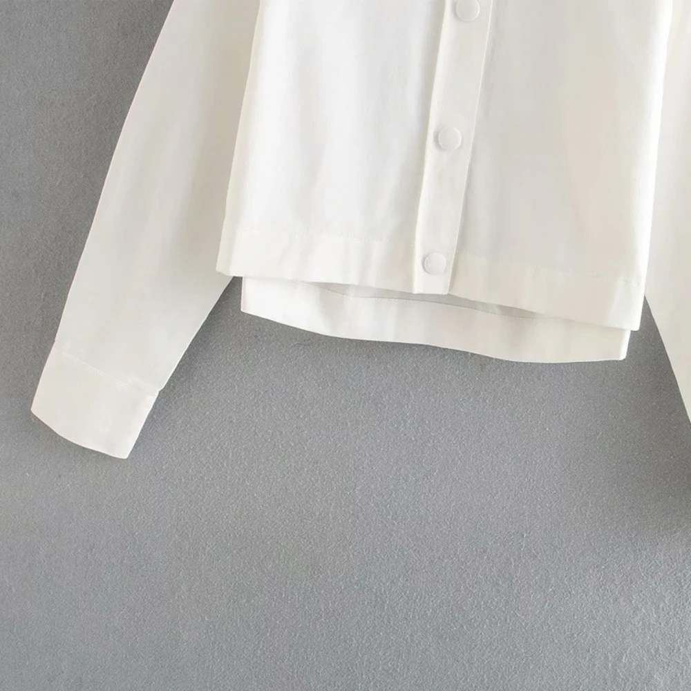 

2021 Spring New Za 2021 Women Blous Long Sleeve White Button Up Satin Shirt Casual Turn-down Collar Office Lady Blouse Female