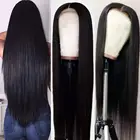 Парики из натуральных волос на шнурках HD для женщин, прямые бразильские фронтальные парики для волос Remy, прозрачный полный парик на шнурках 180%