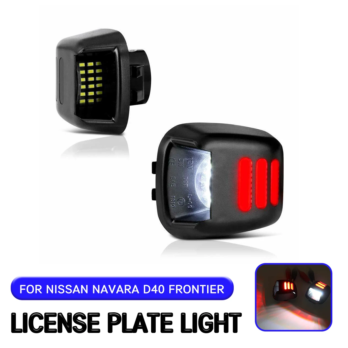 

2pc LED License Number Plate Light Lamp For Nissan Navara D40 Frontier for ACMAT ALTV for Suzuki Equator