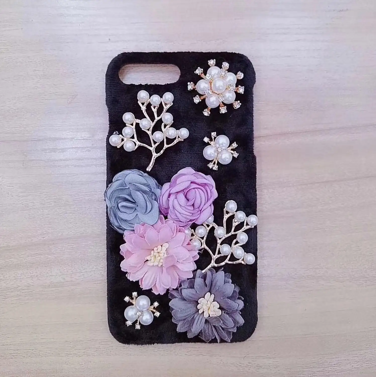 3D роскошный модный с украшениями в виде бриллиантов Жемчужный Цветок из текстиля