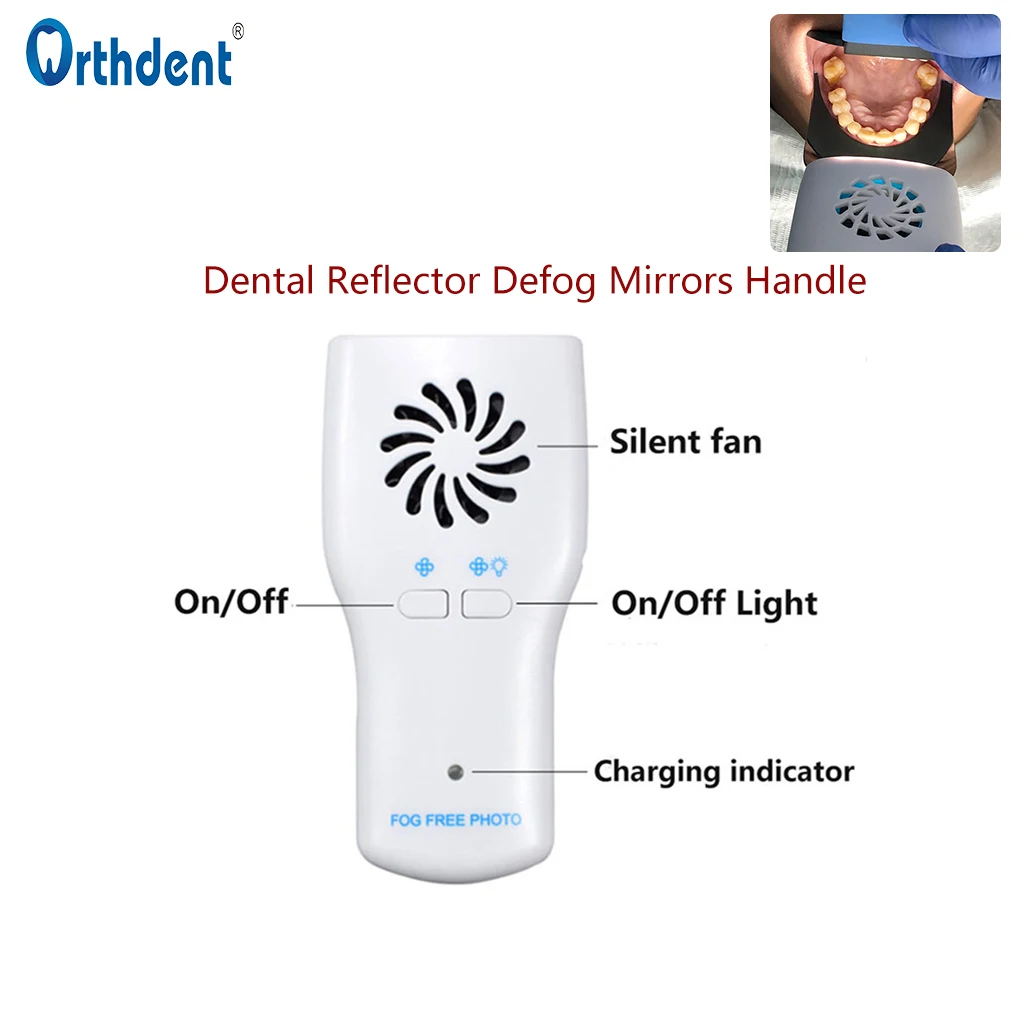 Dental Orthodontics LED Light Reflector Fog Free Photo Mirror Handle Dentistry Defog Photography Endoscope Dentist Lab Tools
