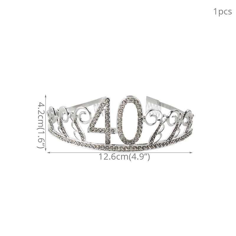 1pcs 40 crown 30/40/50th декорации с днем рождения взрослых латексные золотистые воздушные шары с украшением в виде кристаллов короны с головными повязками 30th лет предметы декора для вечеринок и дней рождения - Цвет: 1pcs 40 crown