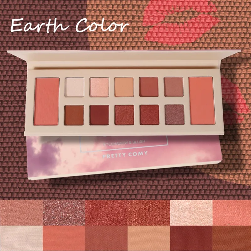 12 цветов Палитра теней для век Матовая Мерцающая палитра рождественские тени