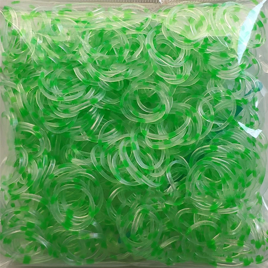 Transparent green 600 эластичные резиновые браслеты разных цветов, детские домашние браслеты для плетения, браслеты для женщин - Окраска металла: Transparent green