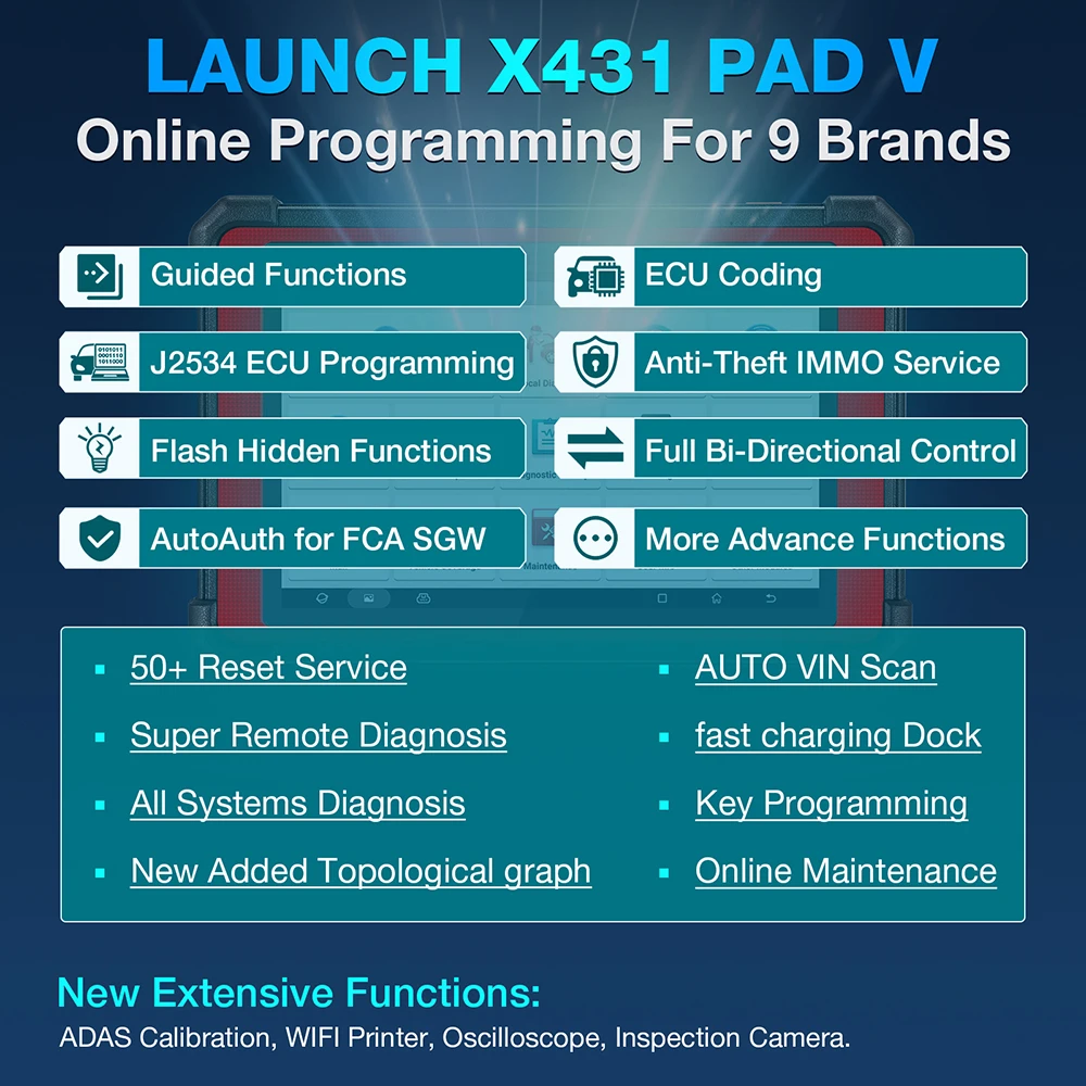 Диагностический сканер LAUNCH X431 PAD V диагностический с диагностическим экраном 10 1