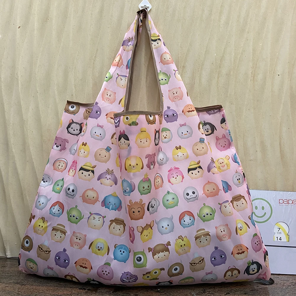 Многоразовая сумка для продуктов складная машинная стирка покупок большая