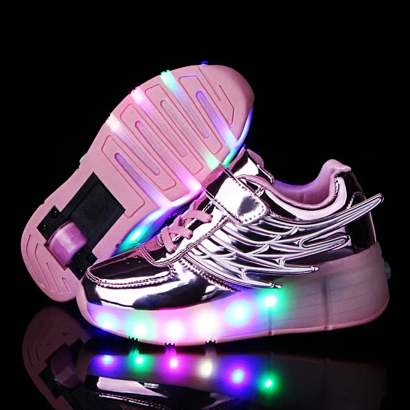 

Girls Boys LED Light Roller Skate Shoes For Children Big Kids & Adults Sneakers With One Wheel