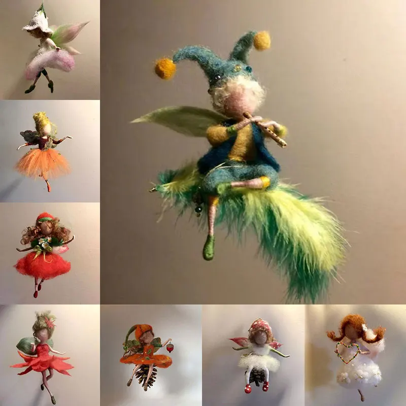 

Little Fairy DIY Craft Wool Needle Felting Material Package Wool Poke Set Handcraft Kit for Needle Felting Gift for Kids