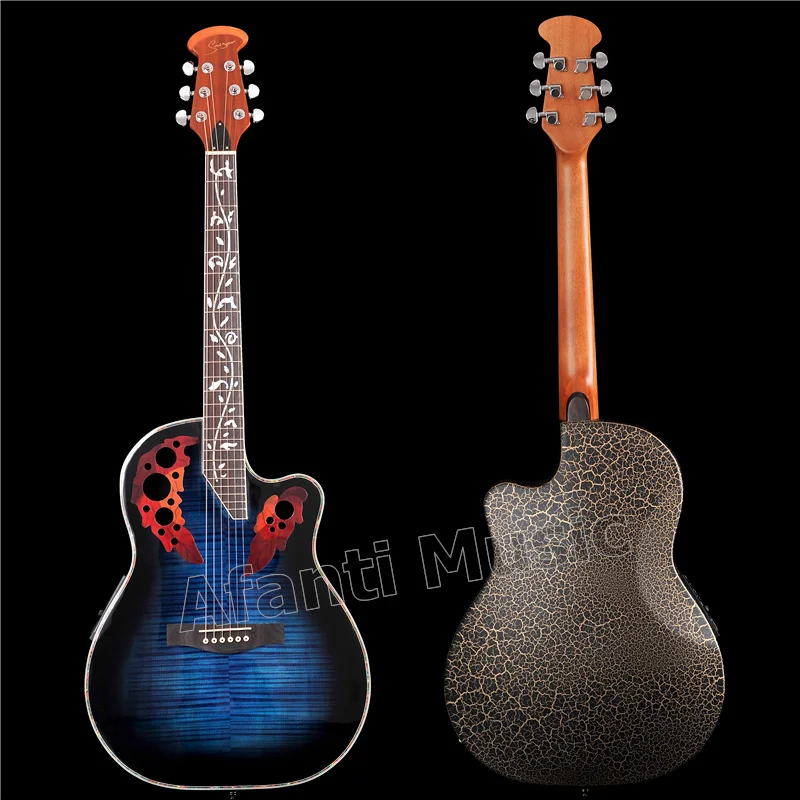 Хит! Акустическая гитара Afanti Music Super Roundback/из углеродного волокна с 4 секциями EQ
