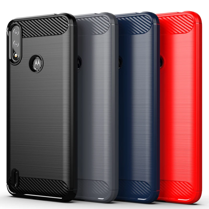 for motorola moto e7i power case rubber silicone carbon fiber cover for motorola e7i e7 power back case for moto e7i power case free global shipping