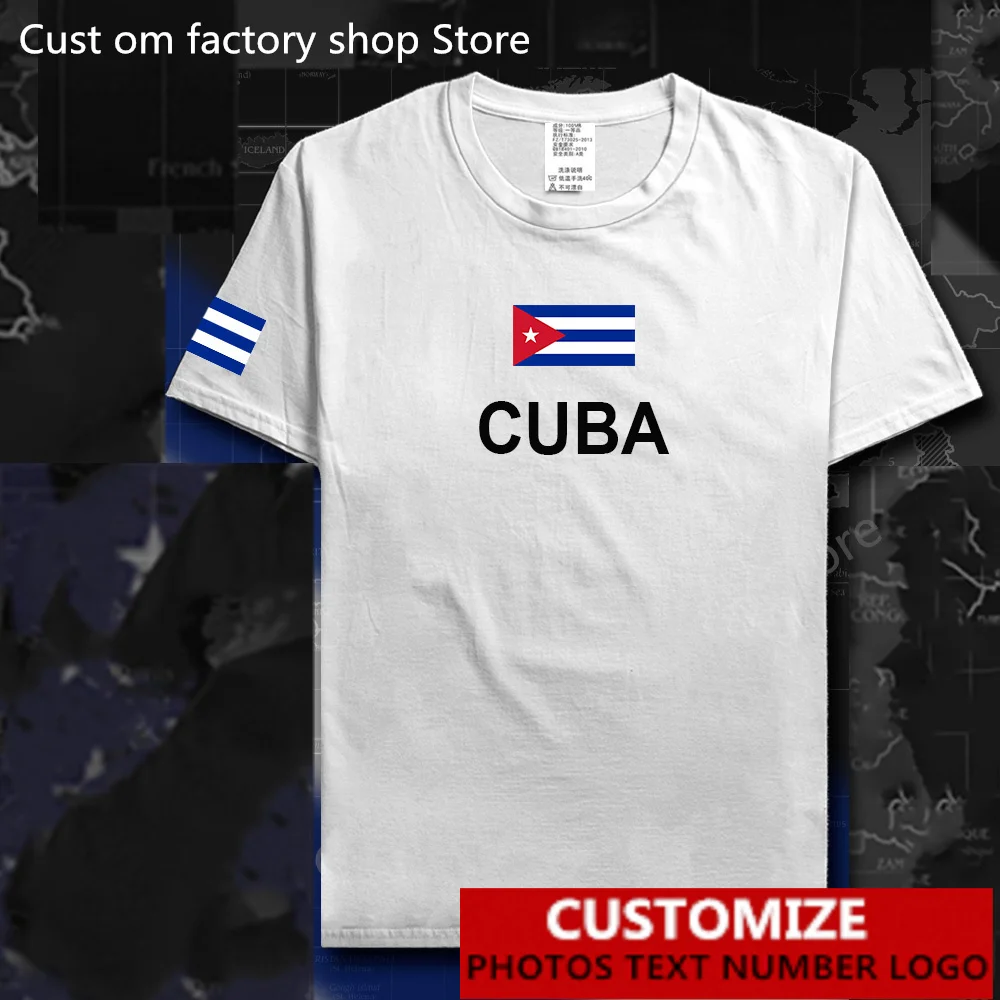 

Cuba Country Flag ​T shirt Free Custom Jersey DIY Name Number LOGO 100% Cotton T-shirts Men Women Loose Casual T-shirt