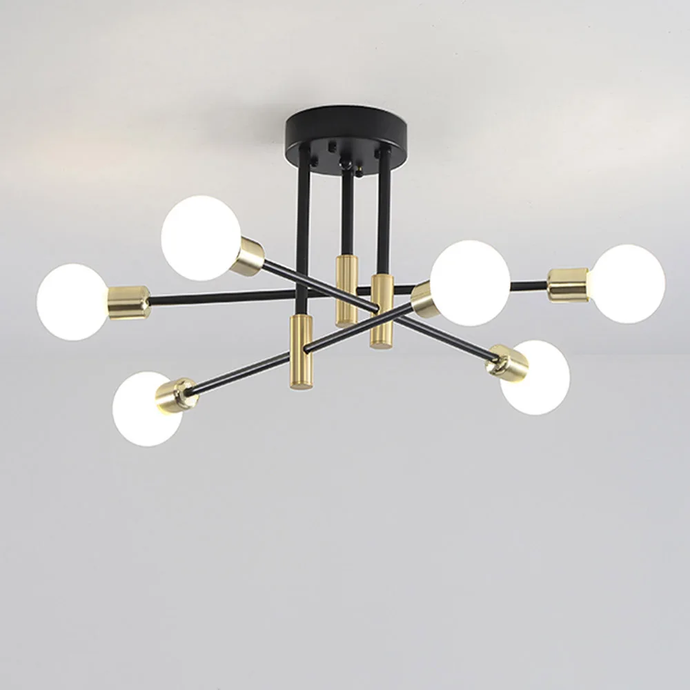 Modern Nordic LED Lamp Black Gold Chandelier Lights Branch Simple Creative Luxury E27 Ceiling Lamps Indoor Lighting Fixtures | Освещение
