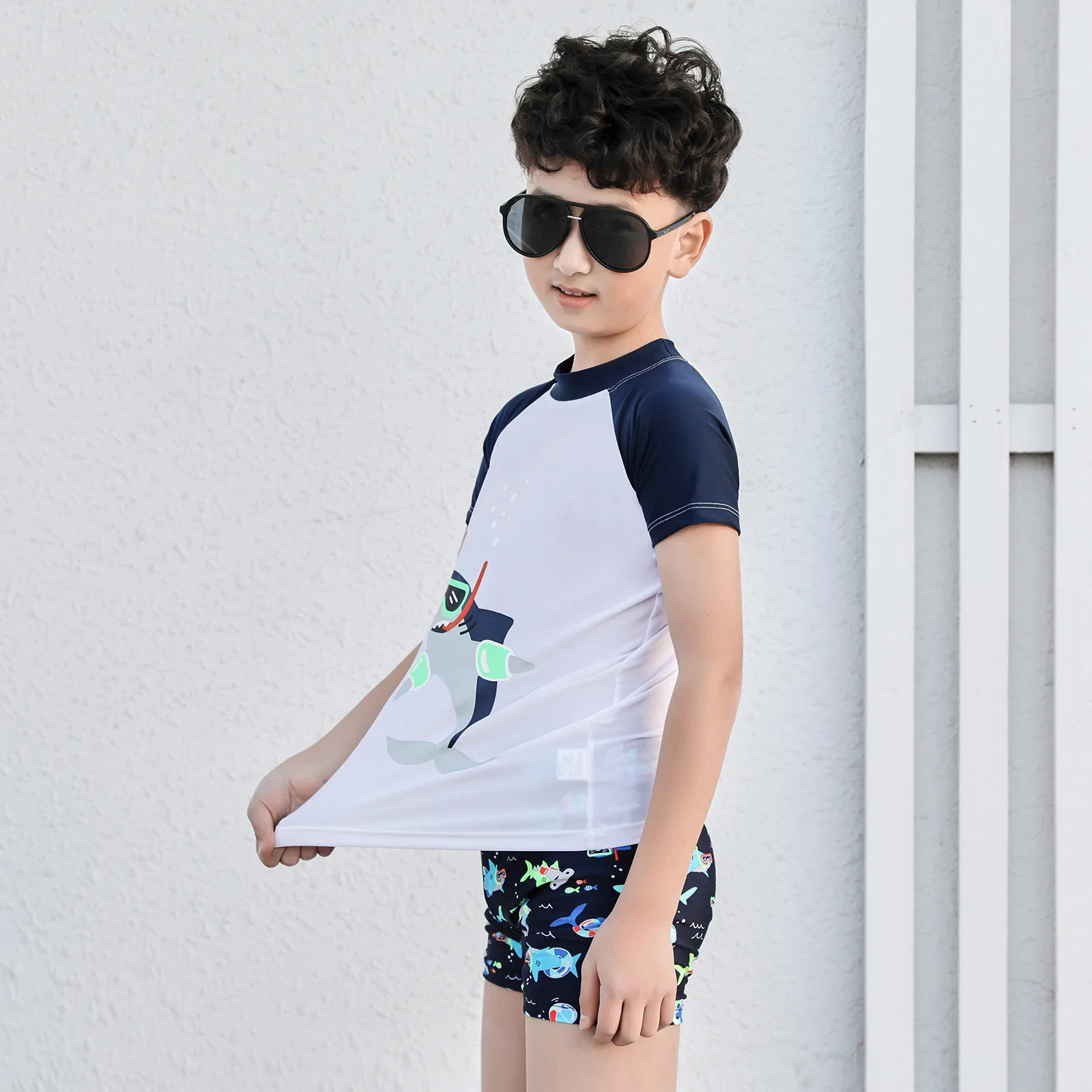 Милый купальник с принтом динозавра для мальчиков летний пляжный костюм