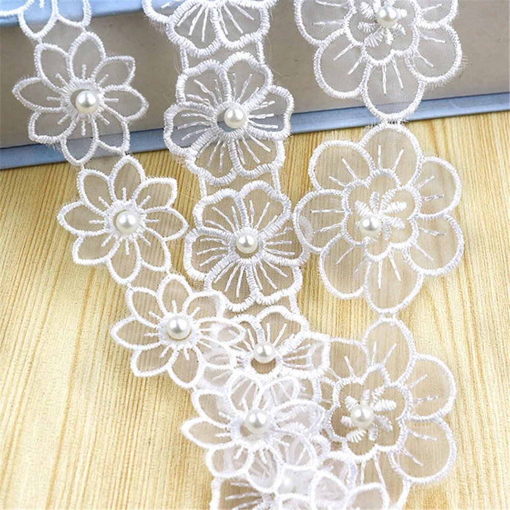 1 м белый с цветами из бисера кружевной отделкой органзы вышивкой платья Прошитые