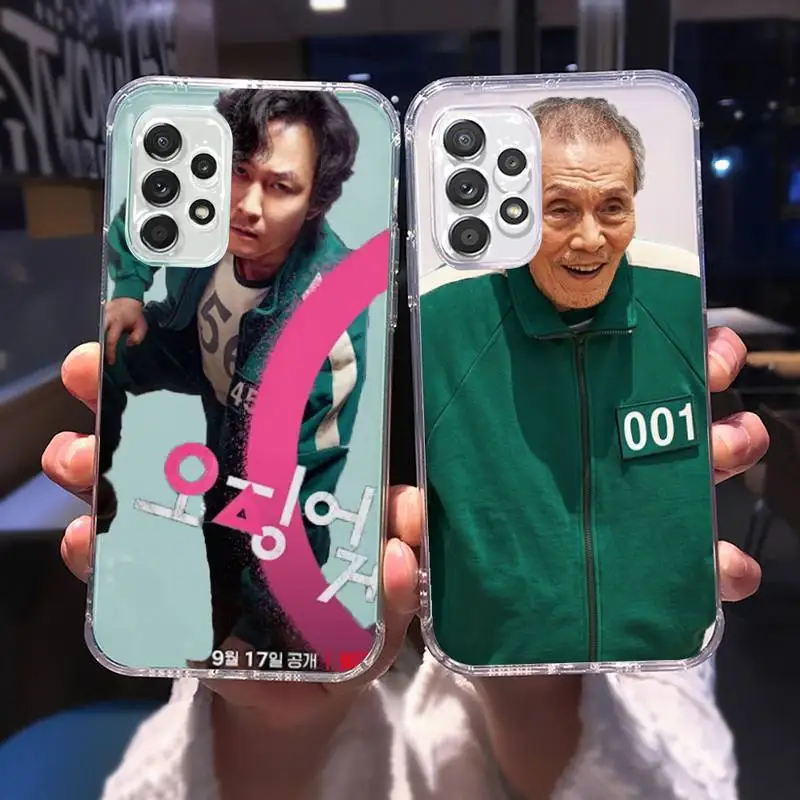 

Squid Game Kong Liu Phone Case for Samsung A 51 50 52 12 21s 31 40 70 71 note S 20 10 21 ultra plus fe clear coque shell