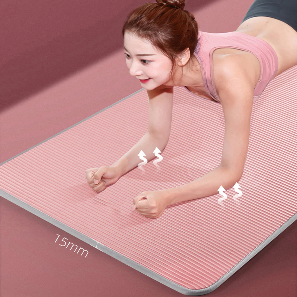 

15mm Yoga Mat Carpet Non-slip Sports Tear Resistant NBR Fitness Mats Sports Gym Pilates Pads With Yoga Bag & Strap