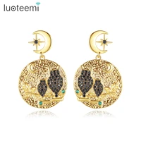 luoteemi earrings for women night owls drop earring cubic zircon fashion jewelry dating party christmas gift boucle d%e2%80%99oreille