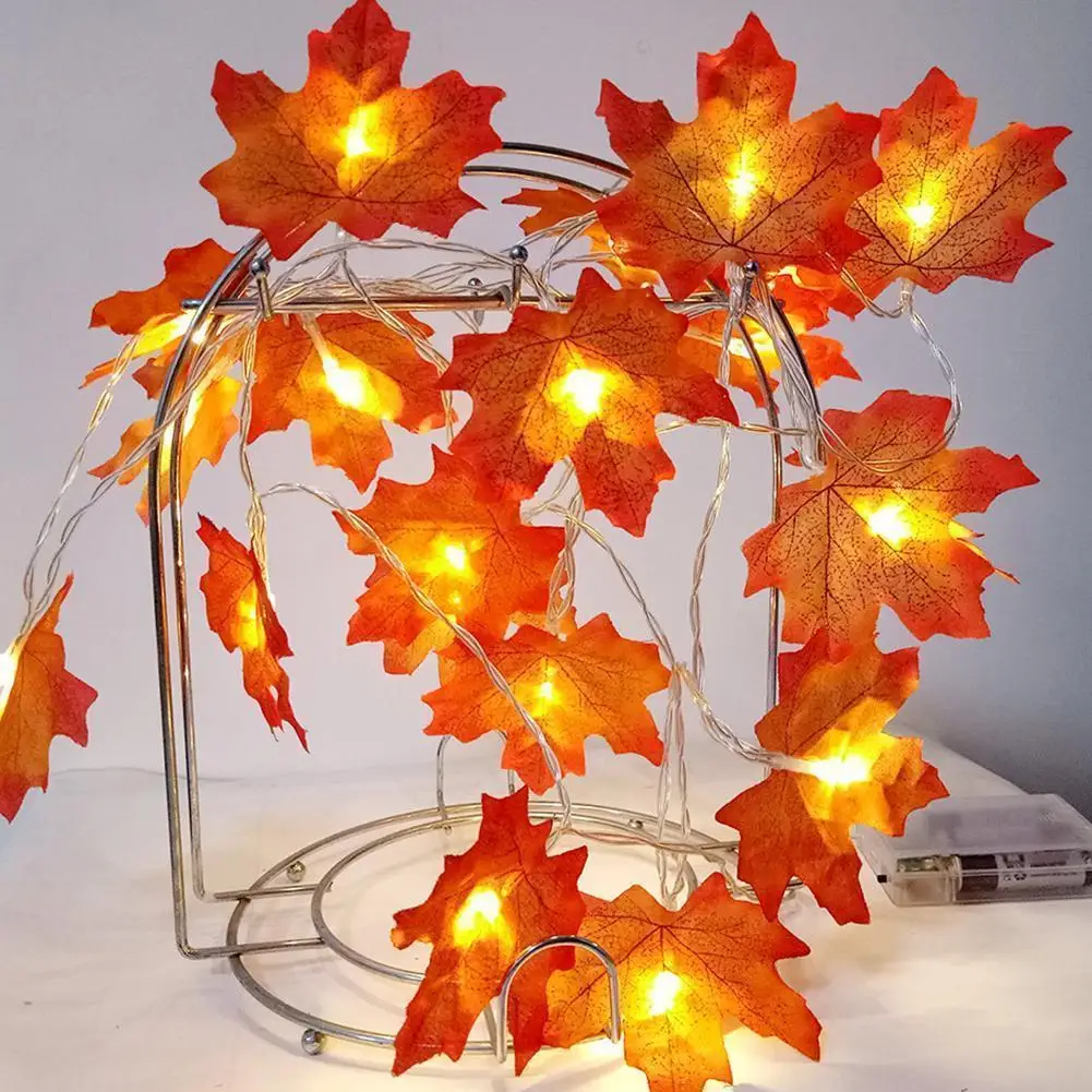 

10 LED Christmas Lights Led String Fairy Lamps Xmas Maple Lights String Lights String 2M Lights Garlands Leaf I5X5