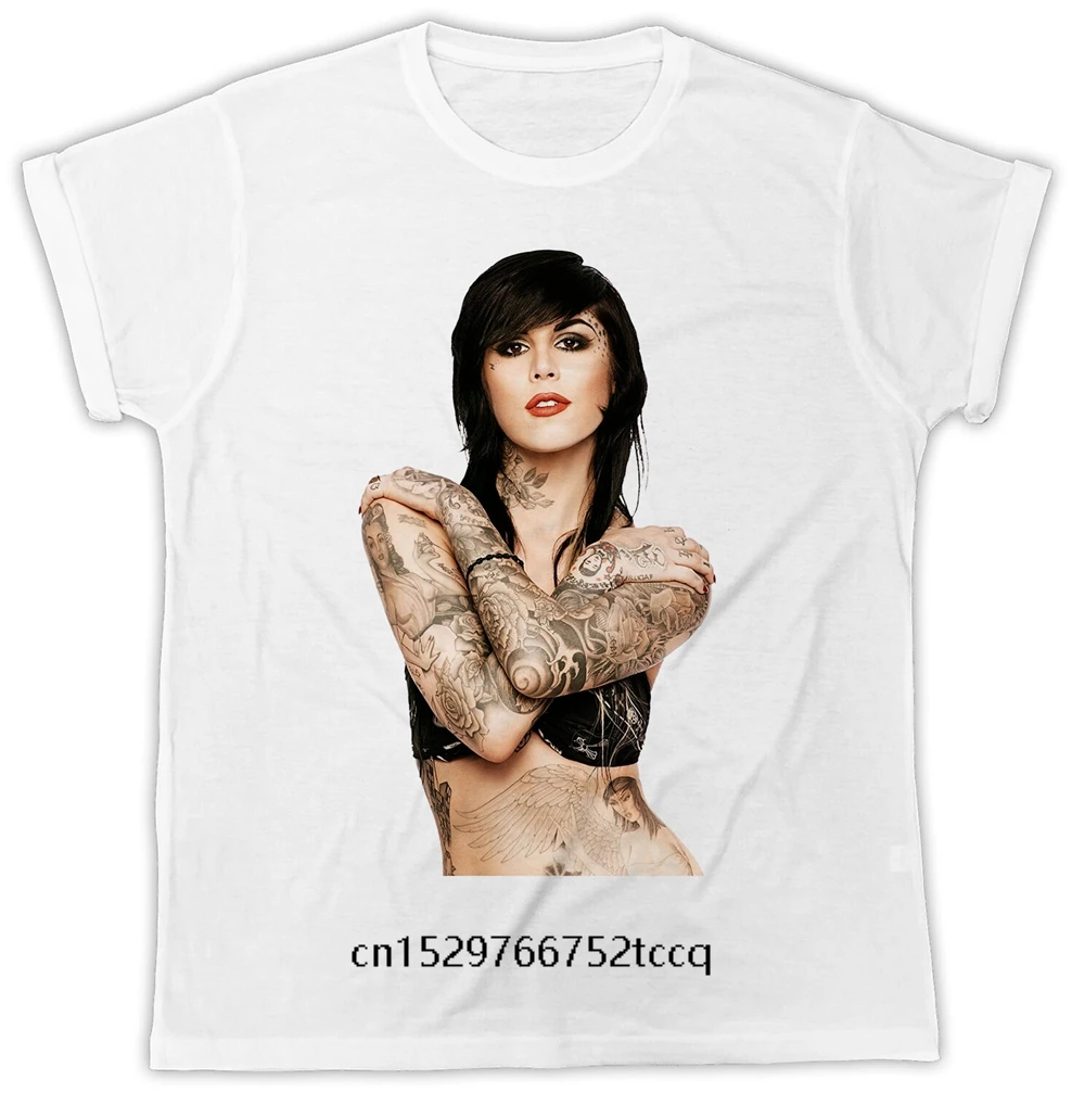 Топ с круглым вырезом Мужская футболка в стиле человек Набор теней Kat Von D Hug тату