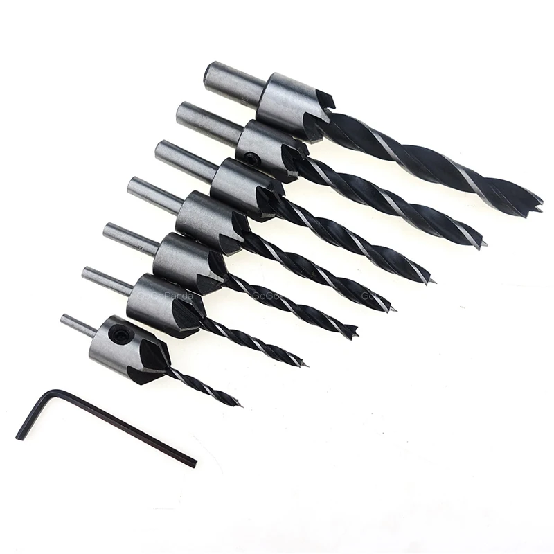 Сверло для 3-10 мм флейта Круглый хвостовик регулируемая коническая деревянная