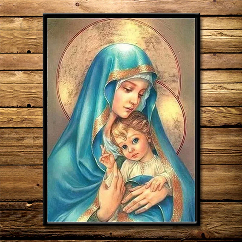 Дева Мария Алмазная мозаика иконы алмазная вышивка Стразы 5d живопись сделай сам