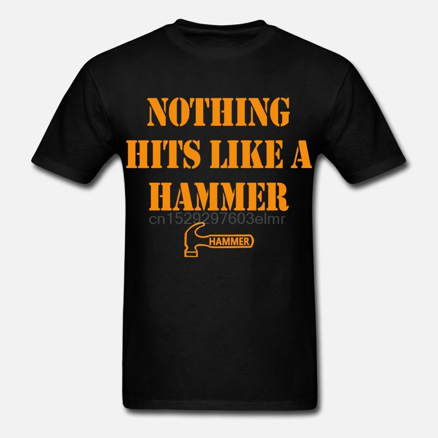 Мужская футболка для боулинга Hammer 100% черная оранжевая спереди сзади ничего не