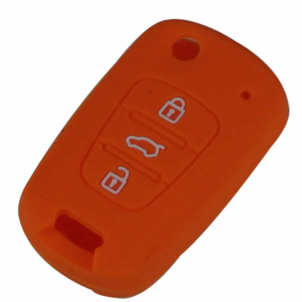 10 шт. 3 кнопки силиконовый чехол для ключей от машины Kia RIO K2 K5 Sportage hyundai i20 i30 i35 iX20