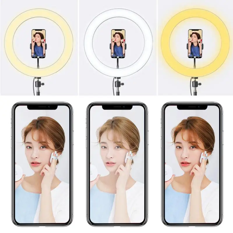 20CM/26CM LED Ring Light Fill Natural Lamp Photo Video Dimmable Tripod Stand Selfie Camera For Yutube Live Makeup | Электроника