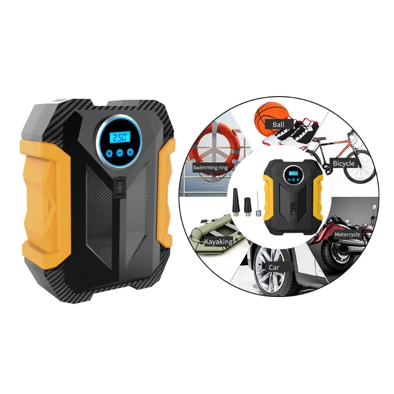 Воздушный компрессор для шин 124B Автомобильный Электрический насос с цифровым