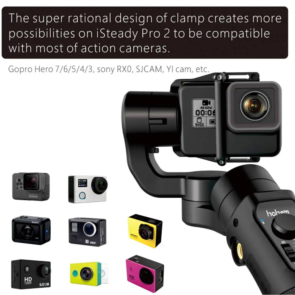 Hohem iSteady Pro 2 брызг 3-осевой Карманный стабилизатор для экшн-камеры GoPro Hero 7/6 DJI Osmo для sony RX0 SJCAM экшн Камера