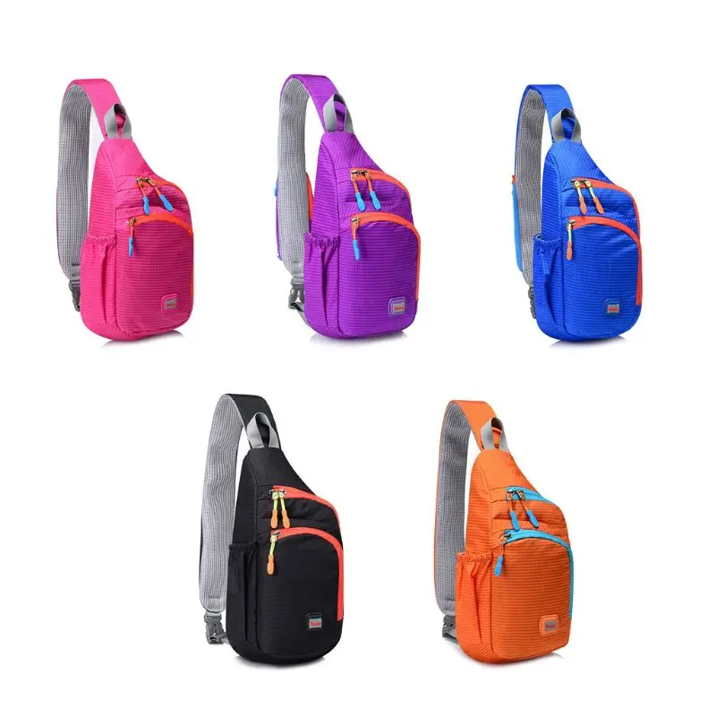 

Women Outdoor Sling Bag Casual Nylon Crossbody Handbag Multifunction Sports Bottle Holder Chest Shoulder Bag for Hiking