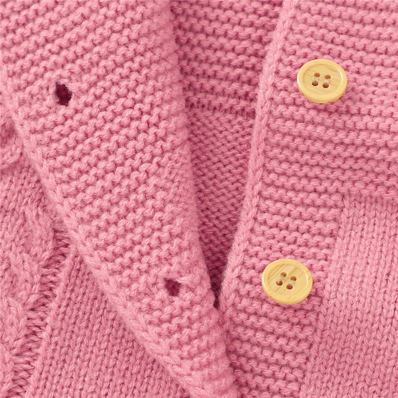 

IMCUTE NEW Kids Newborn Boys Girls Casual Rompers Autumn Winter Long Sleeve Solid Sweater Warm Button Tops Thick Wear 2020