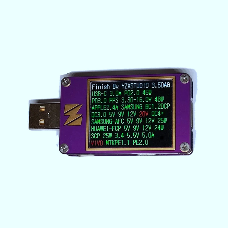 

ZY1280 USB Current Voltage Capacity Fast Charge QC4+PD3.0 2.0PPS MFI PPS Tester