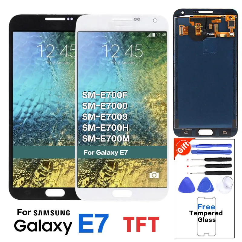 TFT ЖК дисплей для SAMSUNG Galaxy E7 сенсорный экран E700 E700M E700F E700H Яркость можно