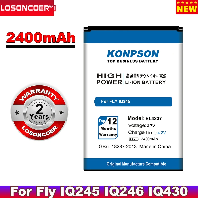Аккумулятор BL4237 2400 мАч для мобильного телефона Fly IQ245 IQ246 IQ430 номер отслеживания