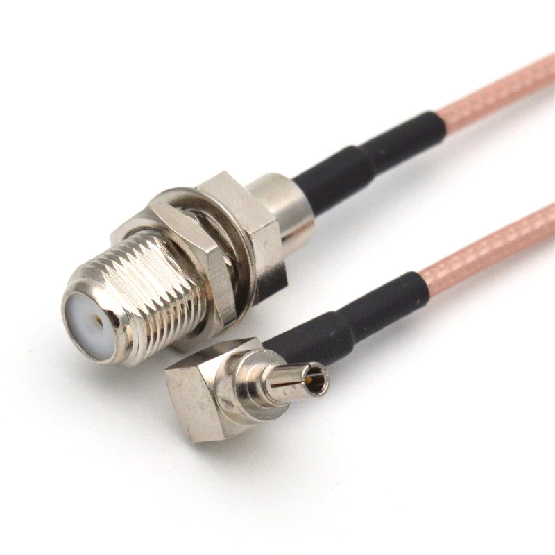 

50Pcs Lot CRC9 Male Right Angle to F Type Female Jack for RG316 Pigtail Cable for Huawei E152