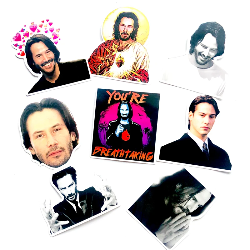 8 шт. Keanu Reeves-вы захватывающая Наклейка ПВХ стикер автомобильный для чемодан для скейтборда холодильник мотоцикл
