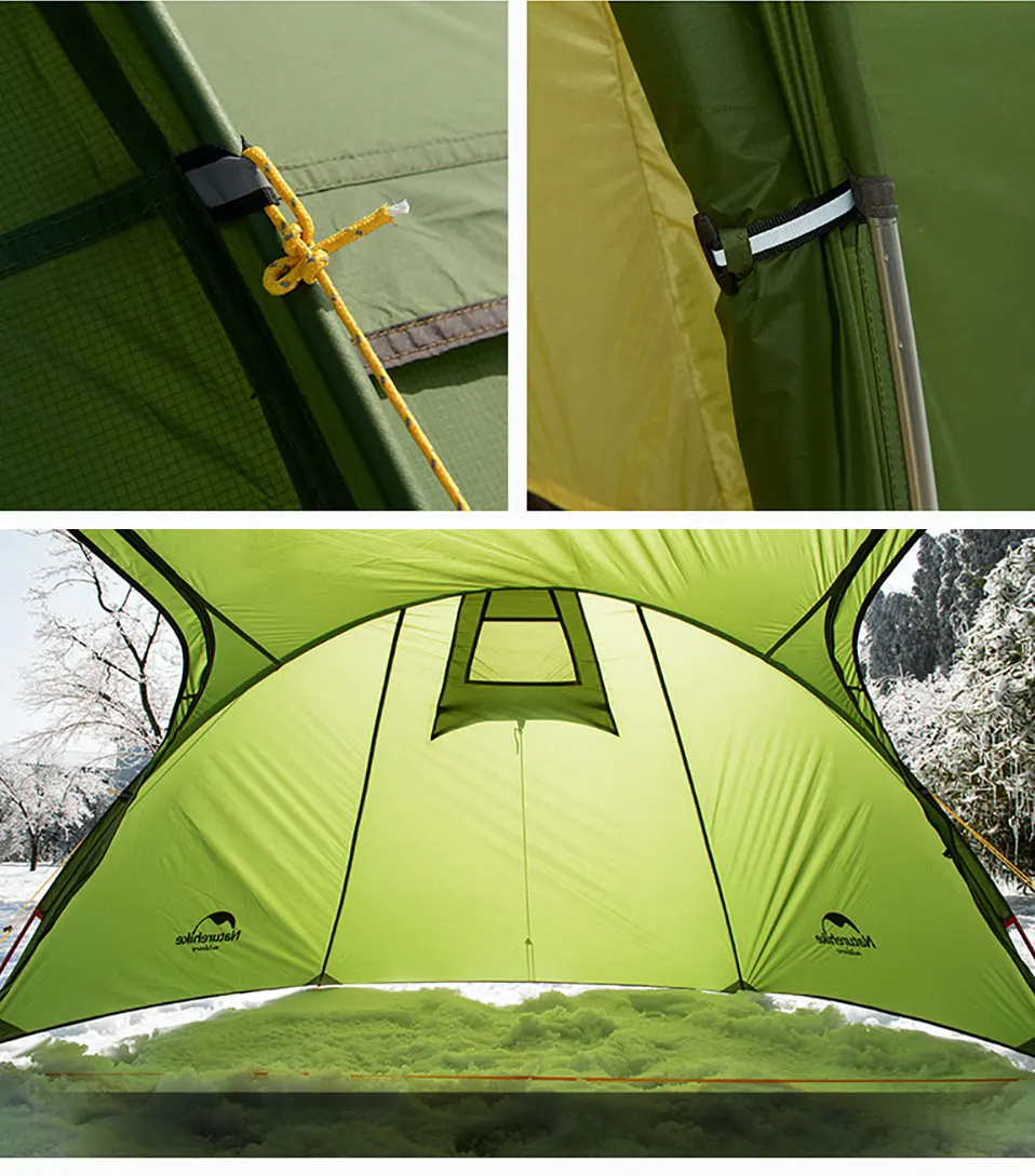 Naturehike Сверхлегкий туннельный тент из опалуса для 2~ 4 человек 20D/210T тканевый тент для кемпинга с бесплатной NH17L001-L