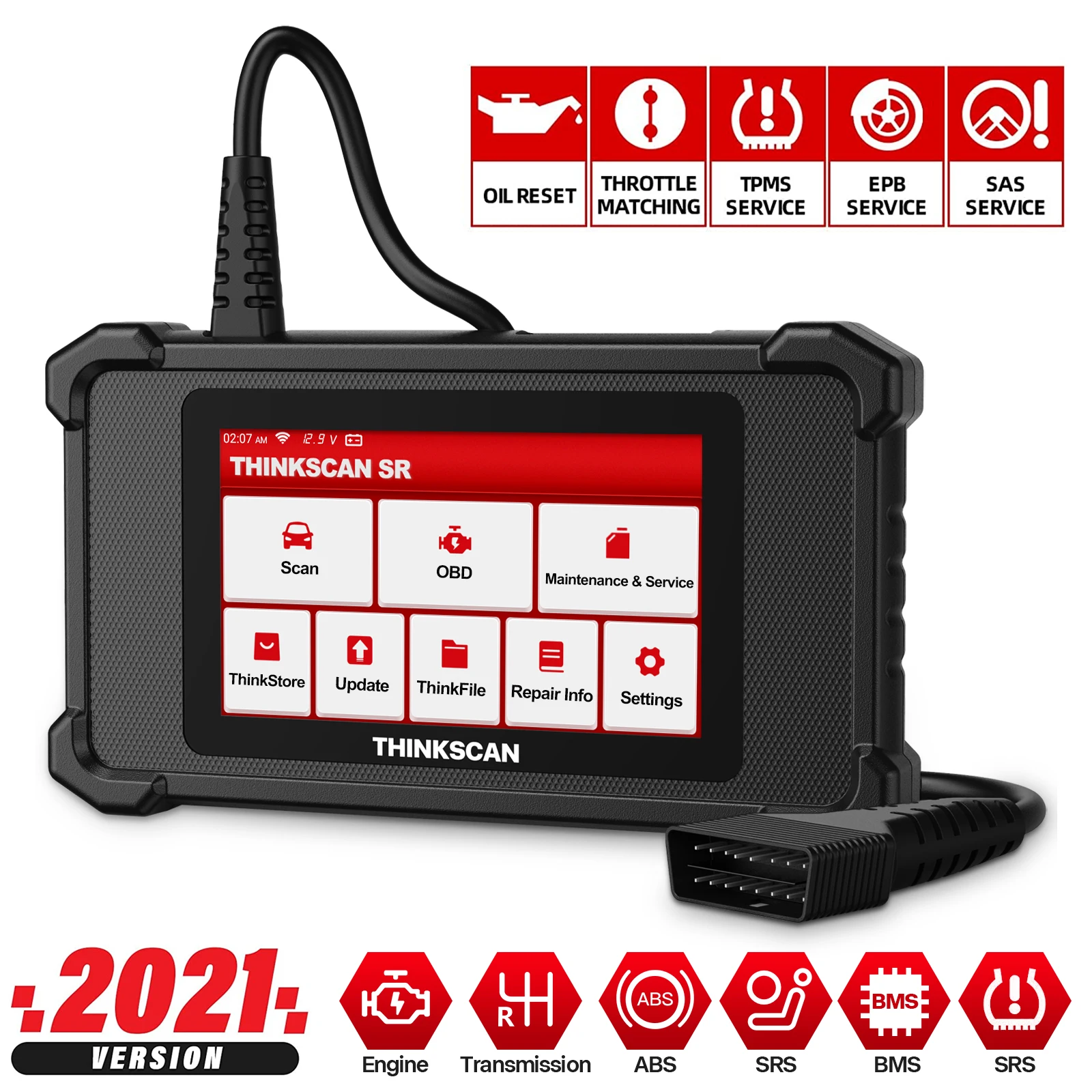 THINKSCAR SR6 автомобильный OBD2 сканер ABS SRS подушка безопасности двигатель трансмиссия