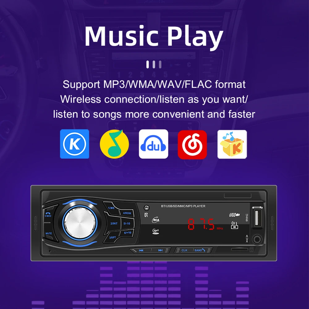 1 din car stereo fm radio usb mp3 player auto parts rca audio subwoofer with remote control bluetooth headunit support car radio free global shipping