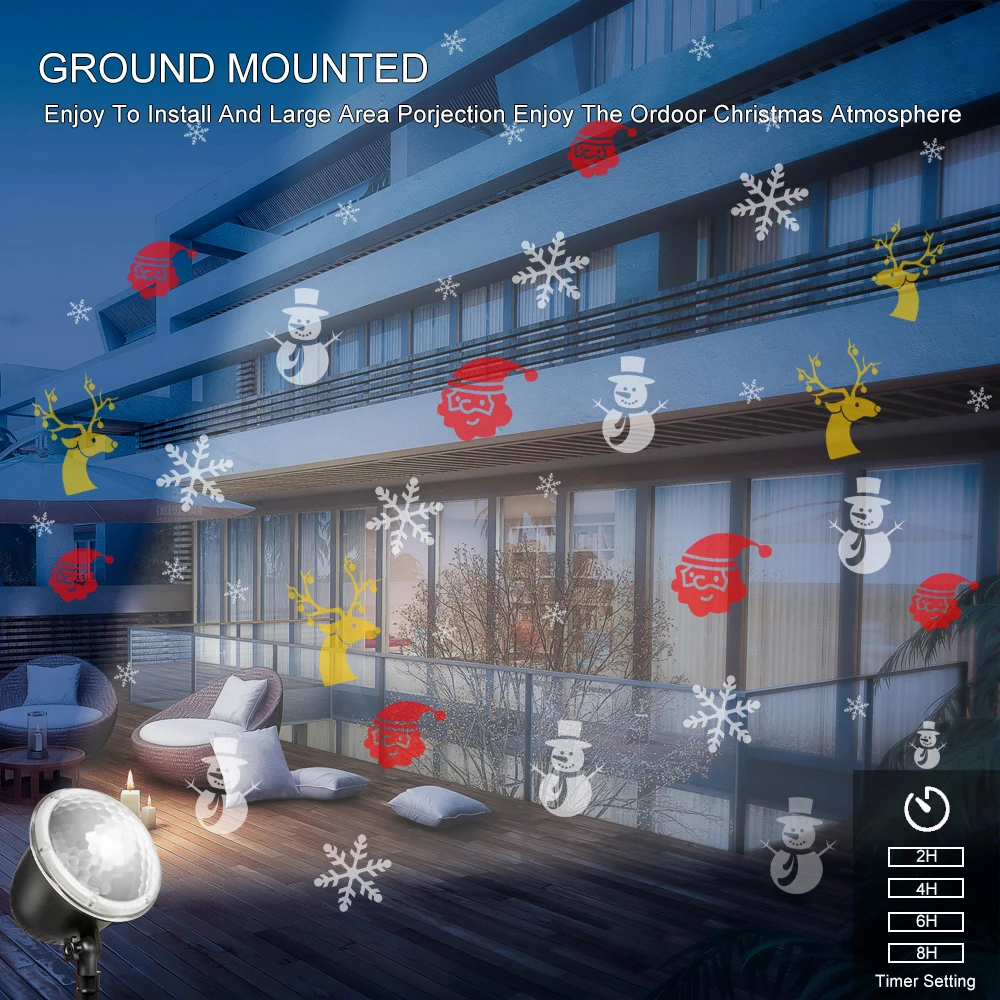 Рождественский проектор огни праздничные с дистанционным управлением