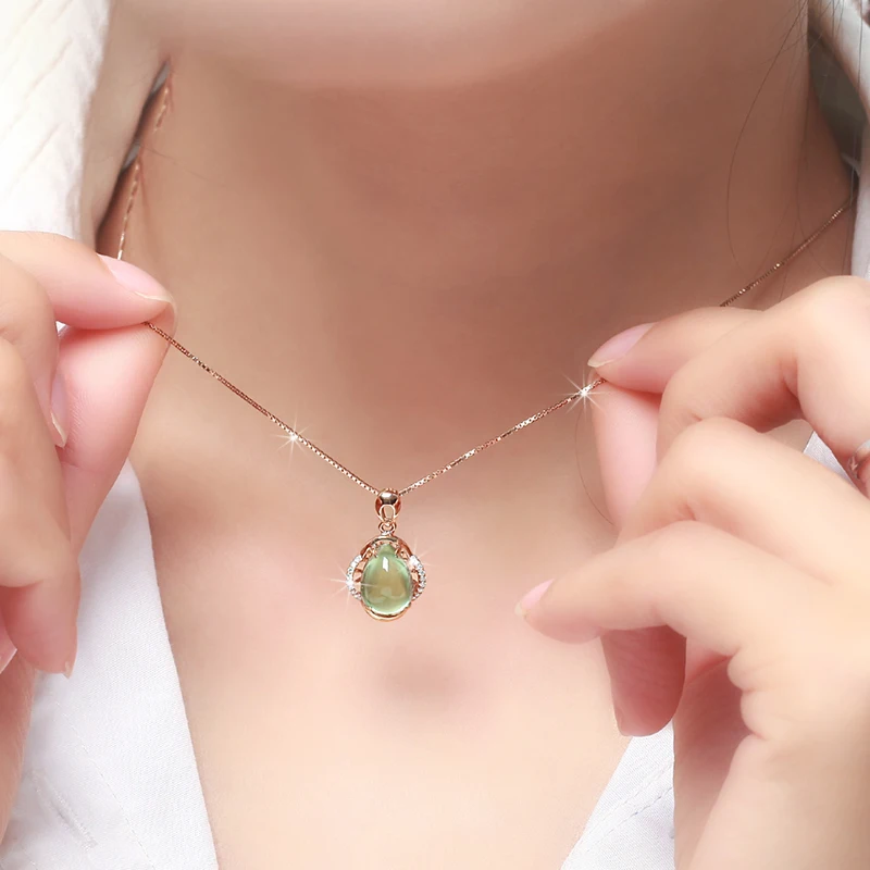 LSZB Natural grape stone 18K Pure Gold Pendant Real AU 750 Solid Upscale Trendy Classic Fine Jewelry Hot Sell New 2020 | Украшения и