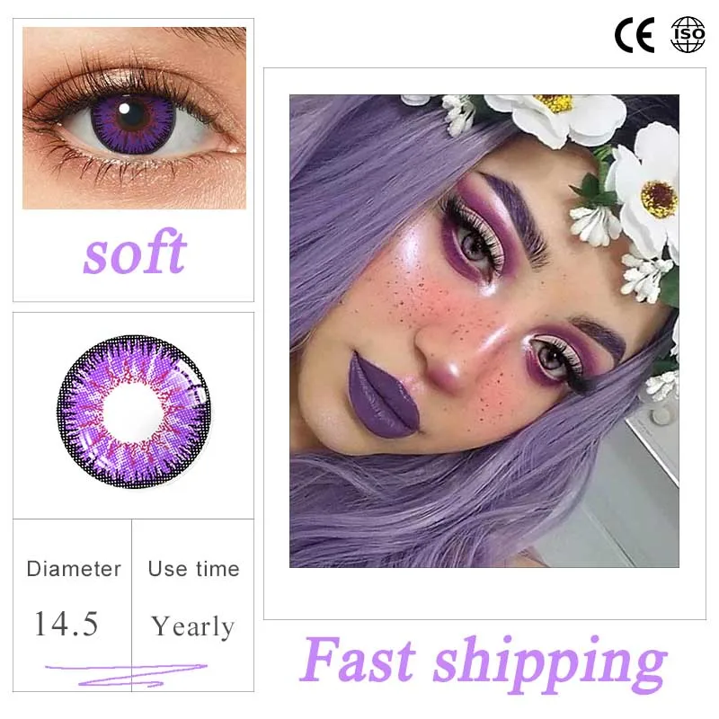 Цветные контактные линзы Pupilentes цветные для глаз рождественские аниме макияжа