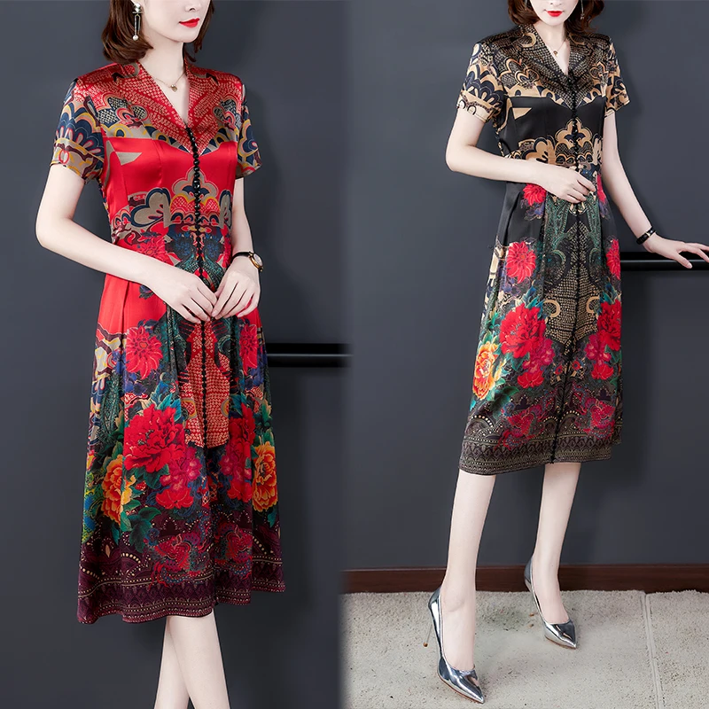 2020 новое летнее платье для женщин длинное из искусственного шелка с короткими