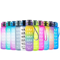 32oz motivational water bottle with time marker removable strainer flip top leakproof bpa free non toxic sports water bottle