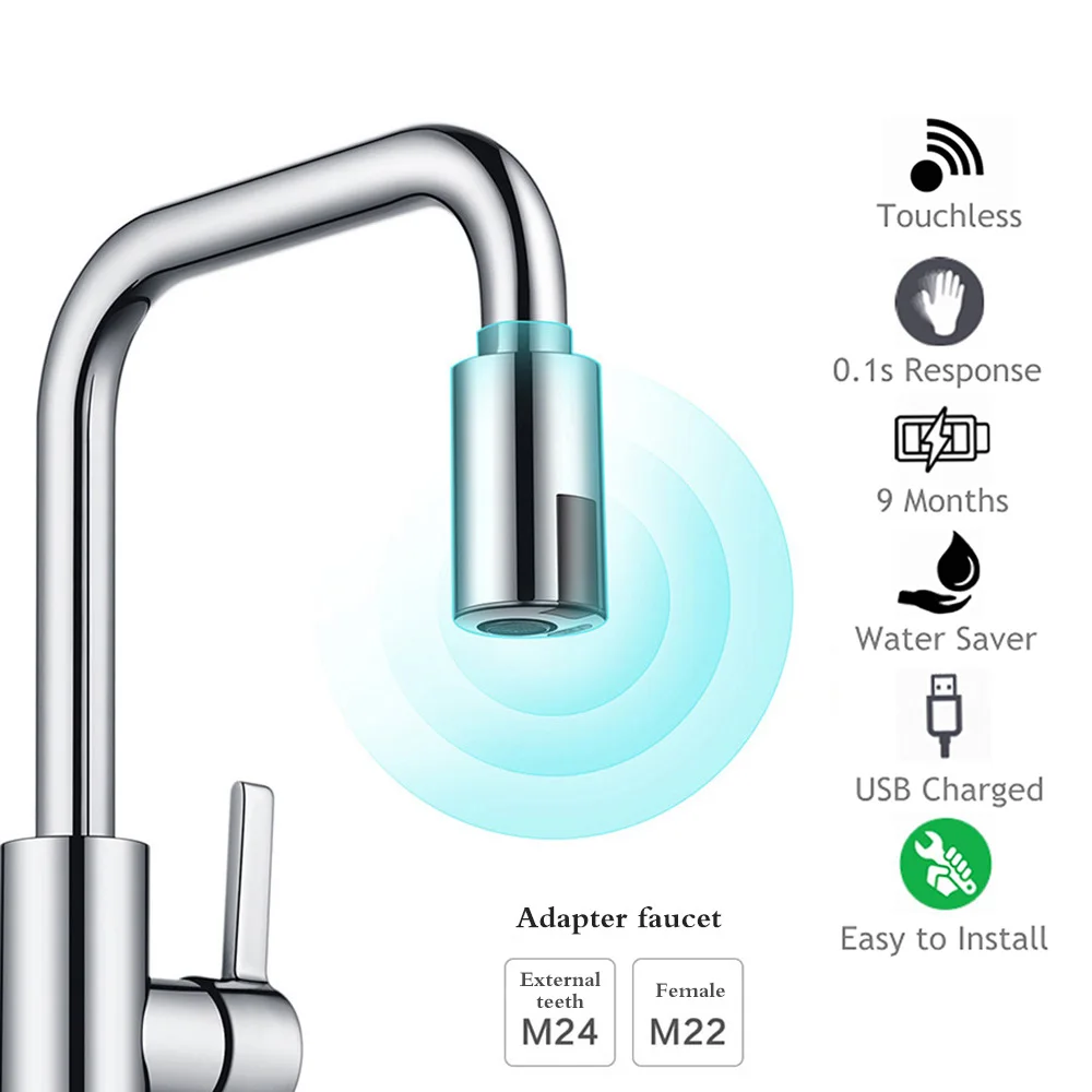 

Smart Sensor Kitchen Faucets Water-Saving Sensor Non-Contact Faucet Infrared Sensor Adapter For Kitchen Bathroom sensor Faucet