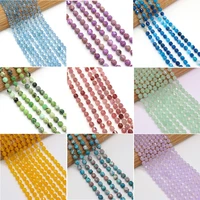 natural gem stone striped agates beads football faceted blue topa fluorite crystal loose beads diy jewelry making accessories